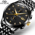 Top Luxury Brand OYALIE Men Business WristWatch Water Resistant Feature Stainless Steel Mechanical Watch Fashion Diamond Clock